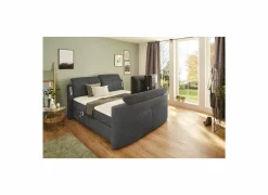 Boxspring Moviestar Normal 180x200cm - stof - donkergrijs  met tv-lift
