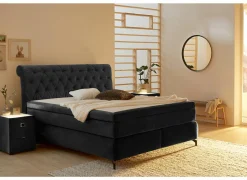 Boxspring Scarlett Mix 180x200cm - stof - zwart