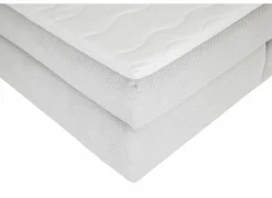 Boxspring Simone 180x200cm - stof - ecru met opbergruimte