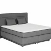 Boxspring Simone 160x200cm - stof - middengrijs met opbergruimte