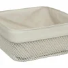 Broodmand Mayaj 25,5x11,5cm - metaal/stof - beige