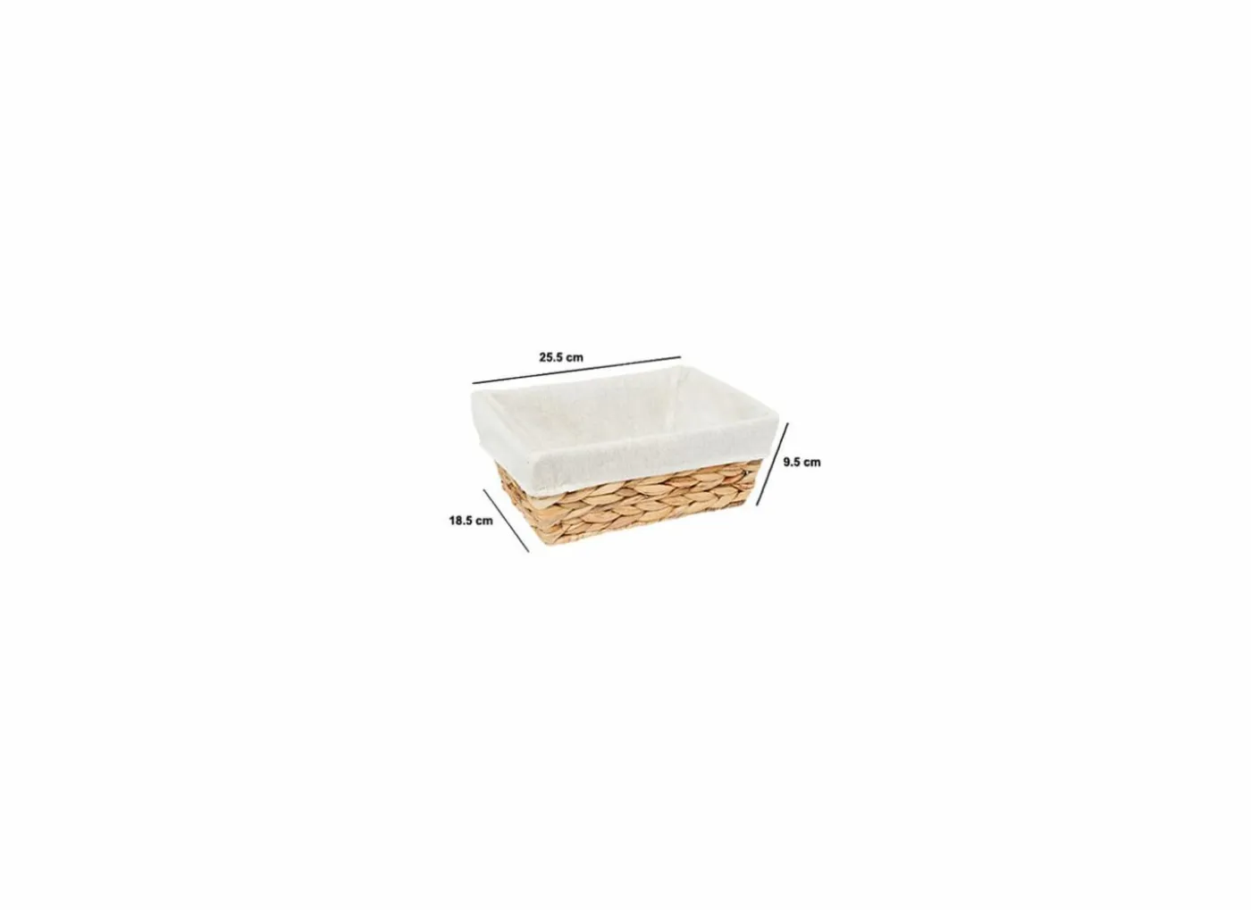 Broodmand 25,5x18,5cm - hyacint - beige