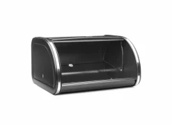 Broodtrommel met schuifdeksel 26,50x31,60x17,30cm - staal - matt black