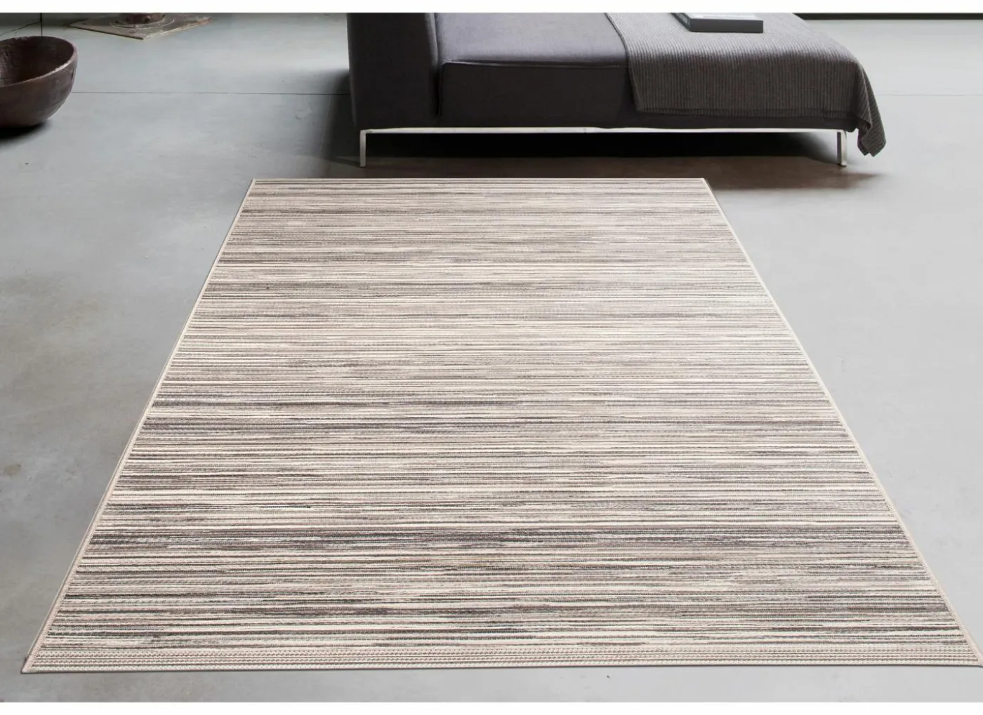 Buitentapijt Brandon 60x110cm - polypropyleen - beige & grijs
