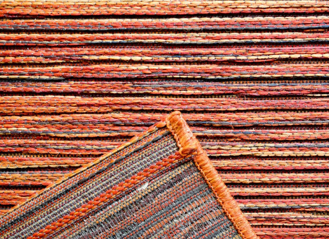 Buitentapijt Brandon 80x240cm - jute - rood & bruin