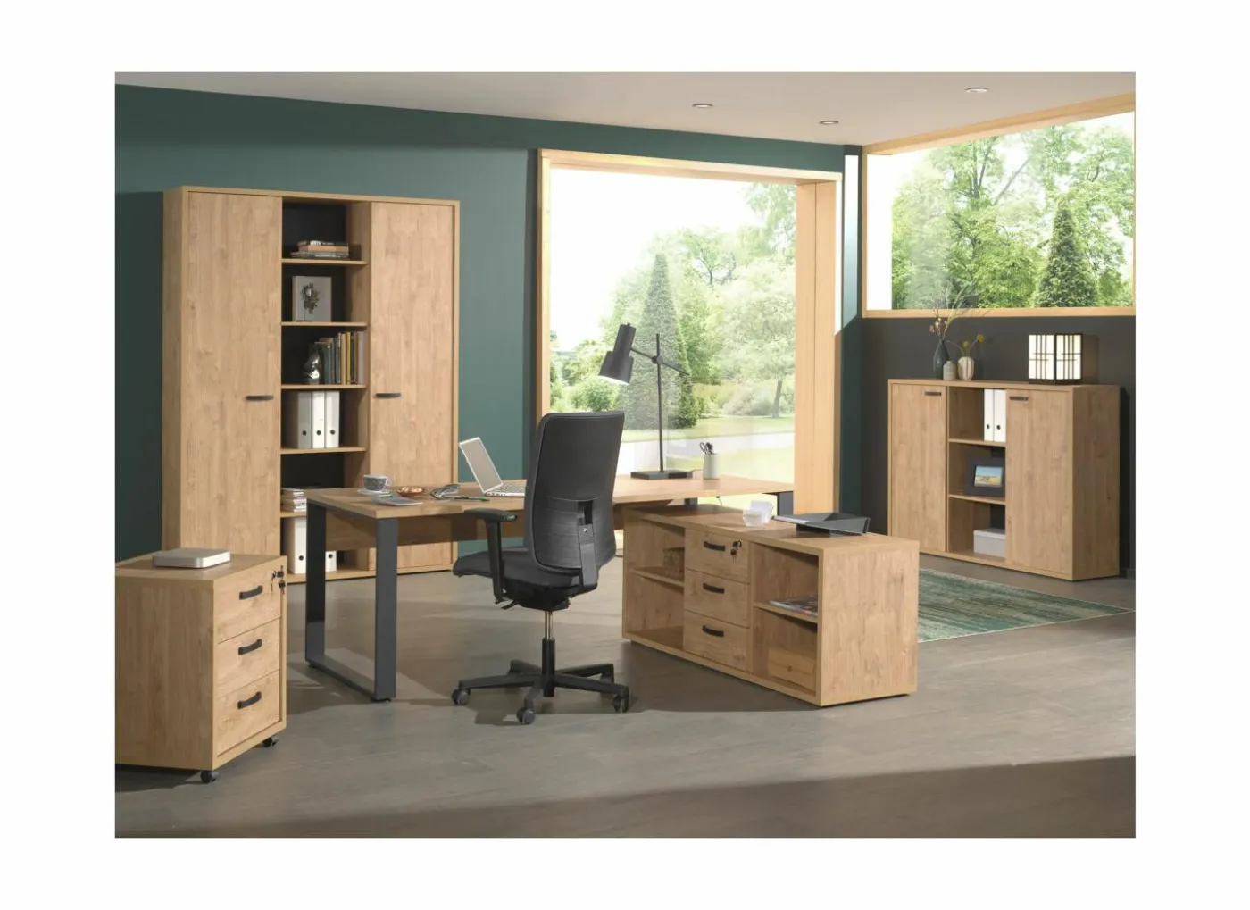 Bureau Capo 200x80x73cm - melamine - golden oak