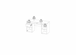 Bureau Function plus 149x48x78cm - decor - hoogglans wit