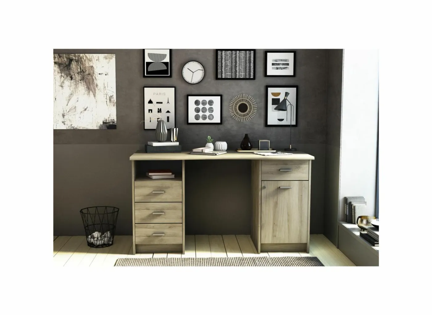 Bureau New Monaco 135x58,5x74cm - decor - kronberg eik