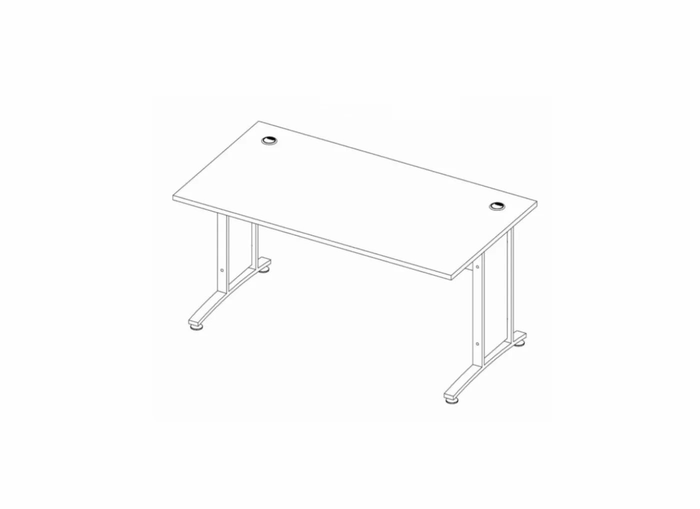 Bureau Prima 150x80x75cm - melamine - wit