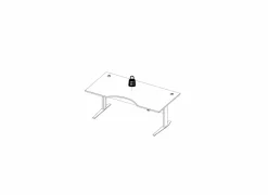 Bureaublad Prima 180x90x69cm - melamine - wit