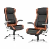 Bureaustoel Army 66x73x121cm - lederlook - zwart & bruin