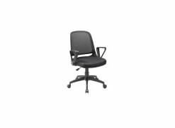 Bureaustoel Blitz 58x55x96,5cm - lederlook & stof - zwart