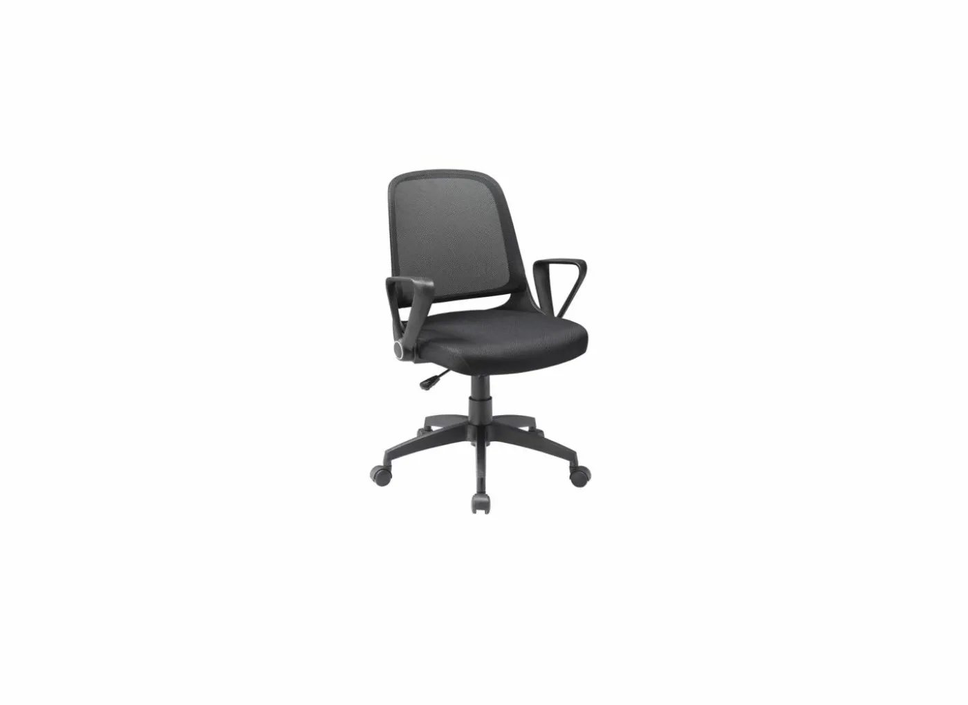 Bureaustoel Blitz 58x55x96,5cm - lederlook & stof - zwart