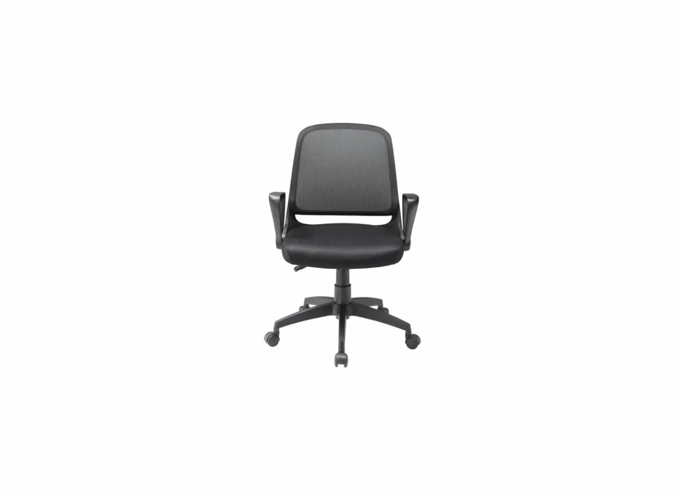 Bureaustoel Blitz 58x55x96,5cm - lederlook & stof - zwart