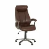 Bureaustoel Captain 66x66x124cm - lederlook - bruin