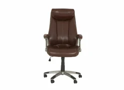 Bureaustoel Captain 66x66x124cm - lederlook - bruin