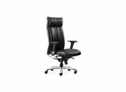 Bureaustoel Harley 66x66x120,5cm - lederlook - zwart