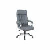 Bureaustoel Hoba 54x74x128cm - lederlook - grijs