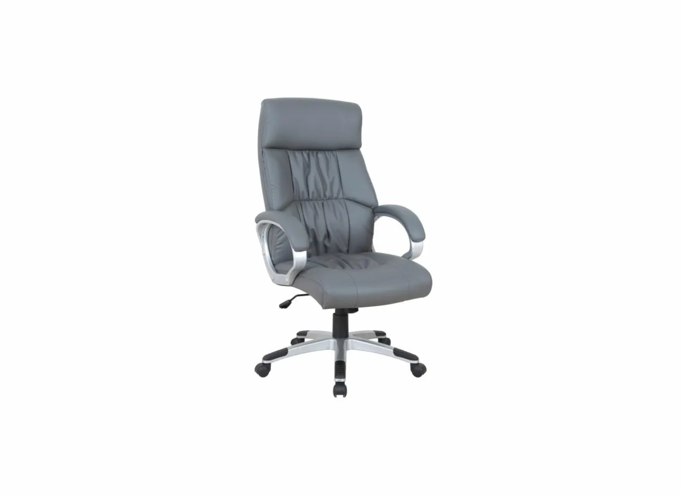 Bureaustoel Hoba 54x74x128cm - lederlook - grijs