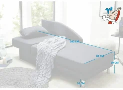 Chaise longue Roy Recamière 149x90cm - stof - blauw met bedfunctie