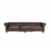 Chesterfield Stanley 4-zit - leder - bruin