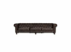 Chesterfield Stanley 4-zit - leder - bruin