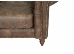 Chesterfield Stanley 4-zit - leder - bruin