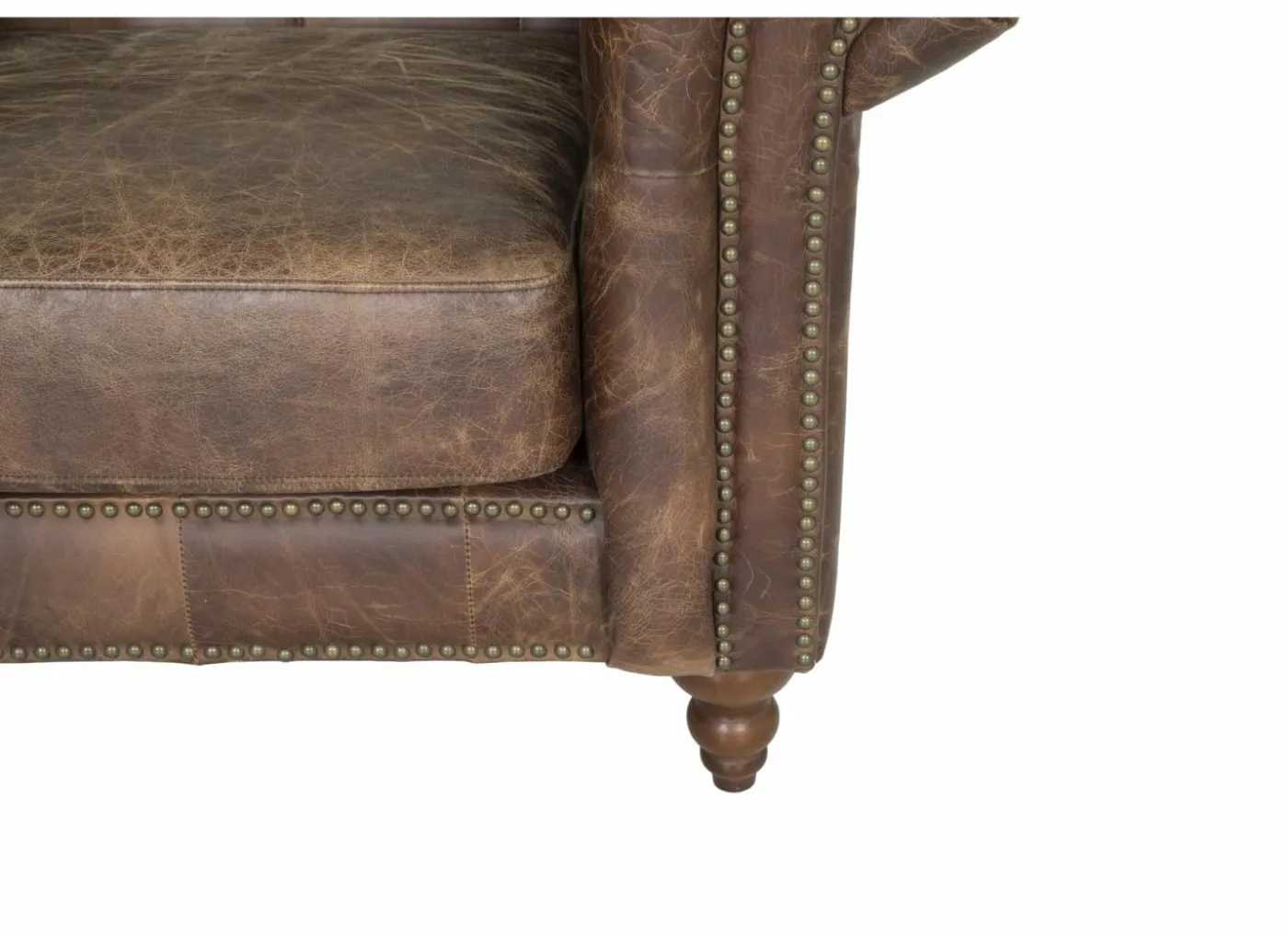 Chesterfield Stanley 3-zit - leder - bruin