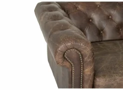 Chesterfield Stanley 3-zit - leder - bruin