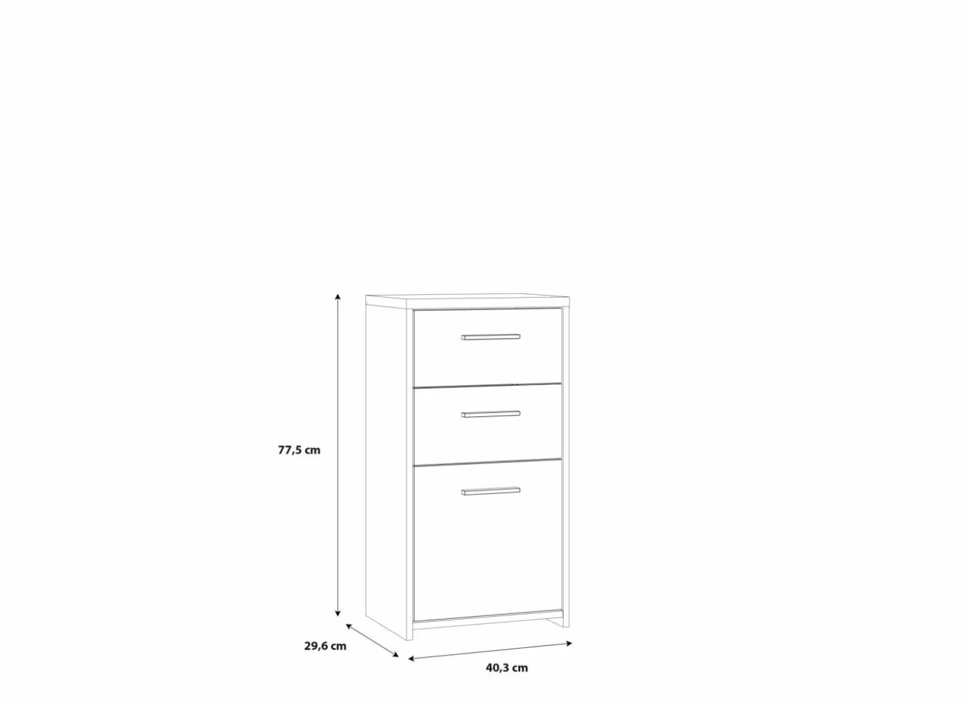 Commode Best Chest 40x30x78cm - decor - sonoma eik & wit