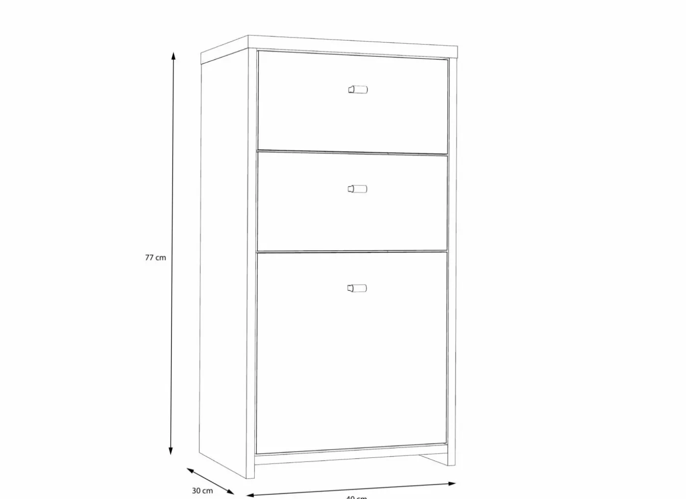 Commode Best Chest 40x30x78cm - decor - artisanale eik & wit