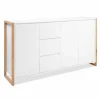 Commode Denver 160x40x88cm - decor - wit & artisanale eik