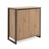 Commode Denver 80x88x40cm - decor - artisanale eik & anthraciet