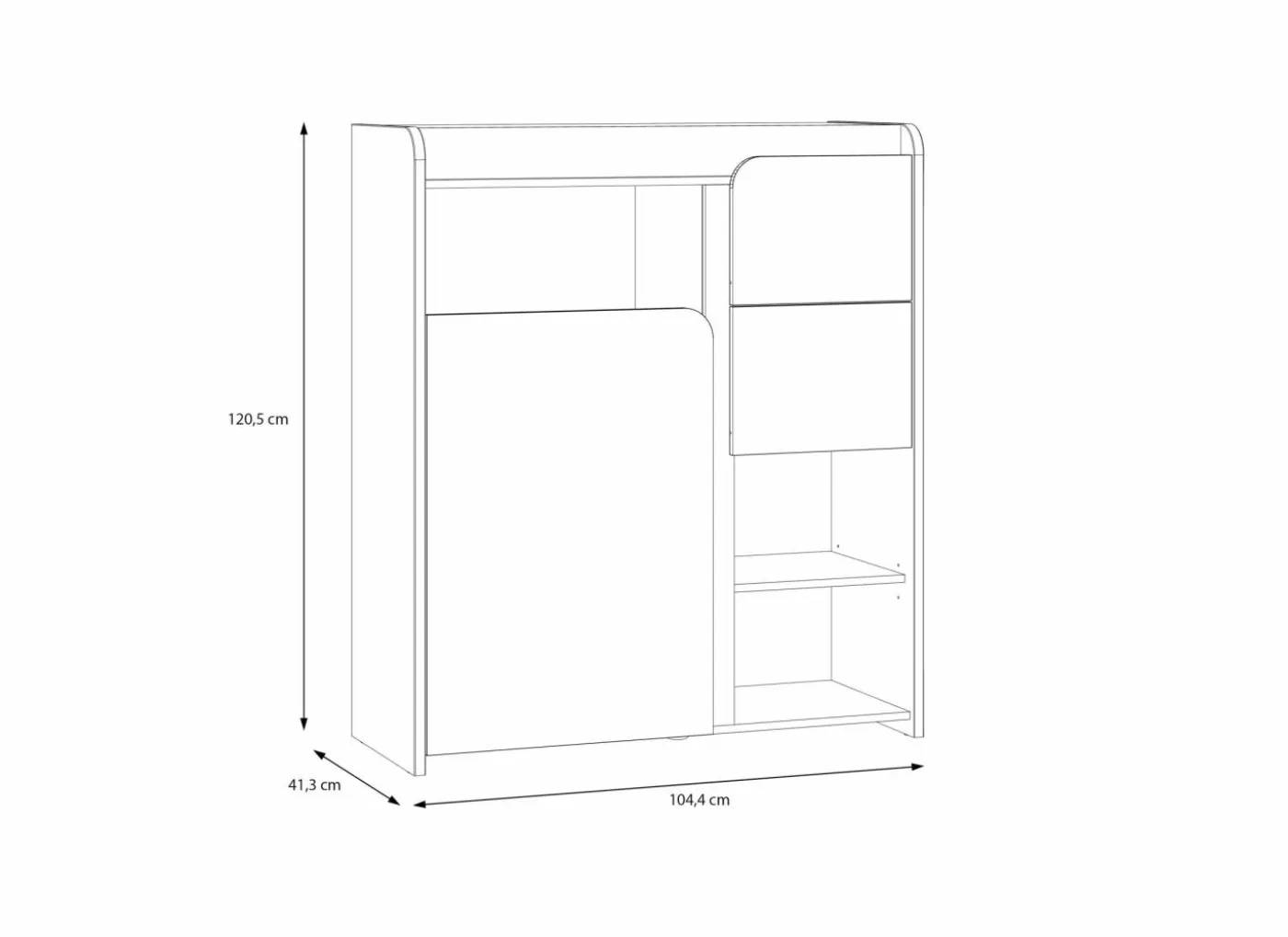 Commode Hoa 105x41x120cm - decor - mauvella eik & groen