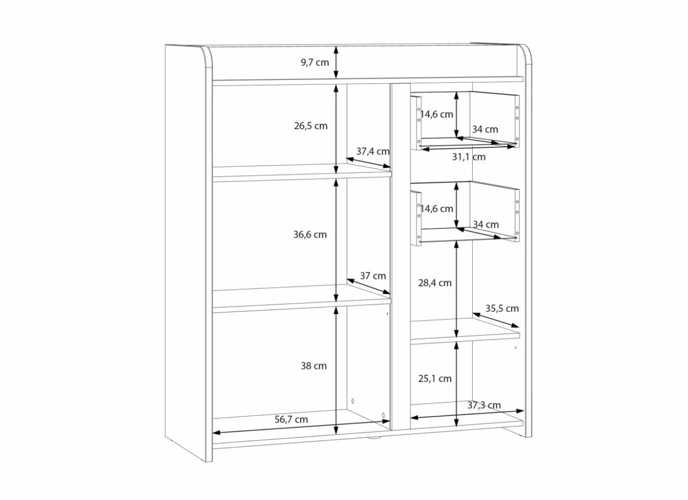 Commode Hoa 105x41x120cm - decor - mauvella eik & groen