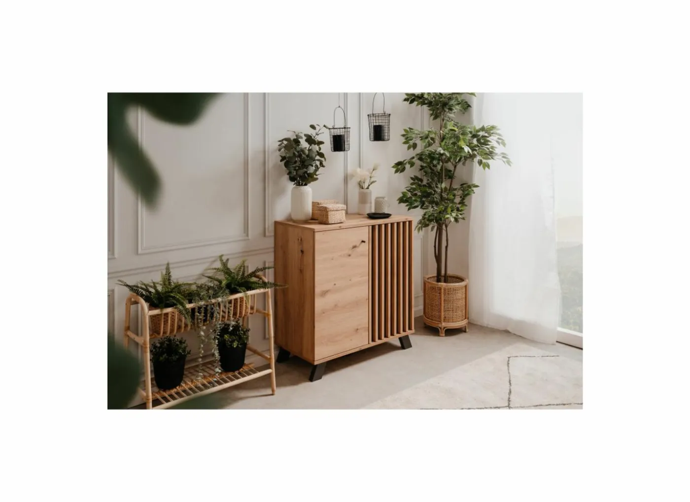 Commode Medan 80x40x85cm - melamine - artisanale eik