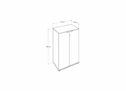 Commode Meradi 72x34x109cm - melamine - oslo walnut