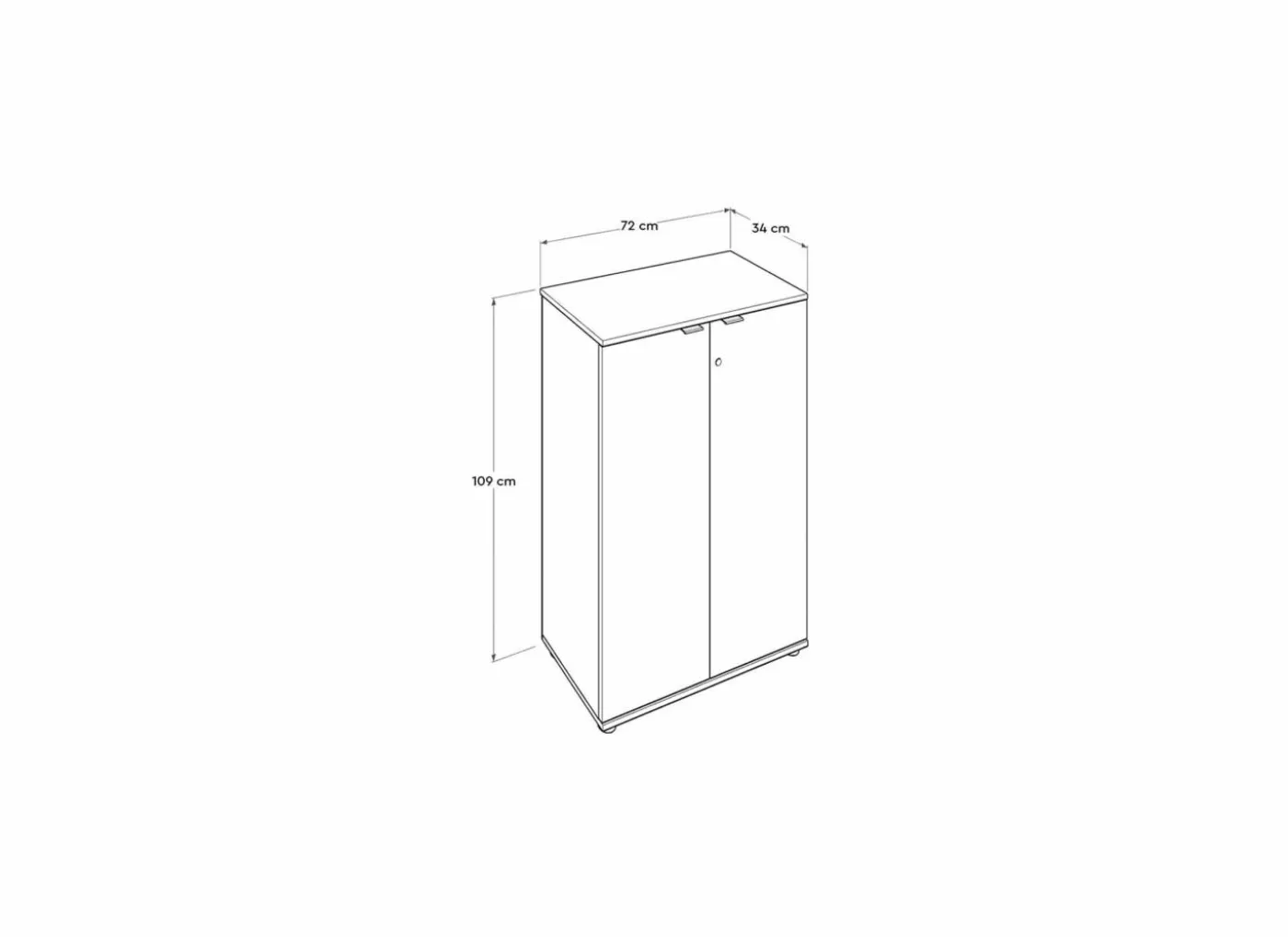 Commode Meradi 72x34x109cm - melamine - oslo walnut