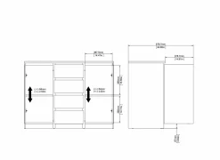 Commode Naia 121x50x91cm - decor - mat zwart