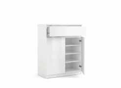Commode Naia 80x40x101cm - melamine - wit hoogglans