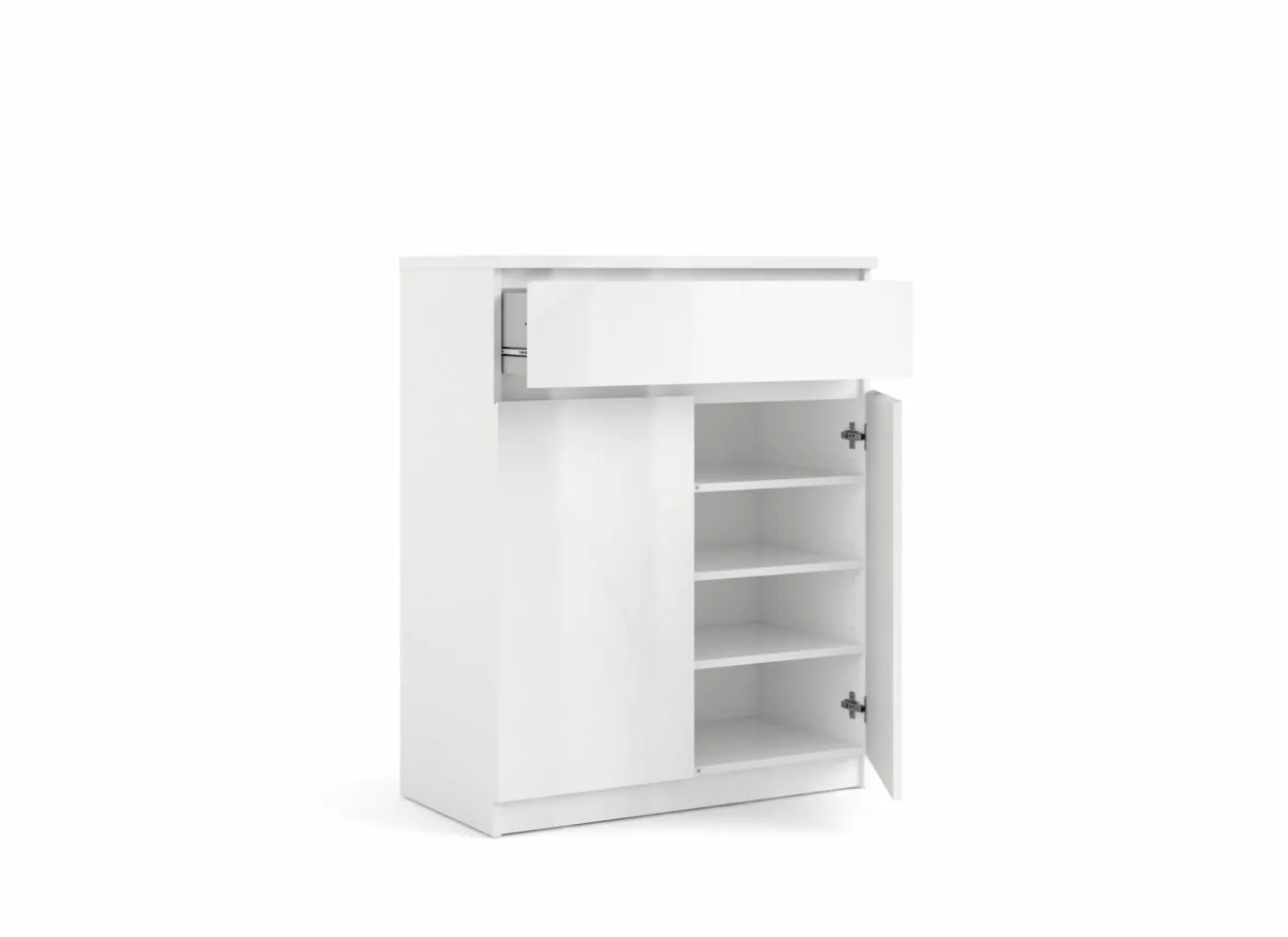 Commode Naia 80x40x101cm - melamine - wit hoogglans
