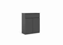 Commode Naia 80x40x101m - melamine - mat zwart