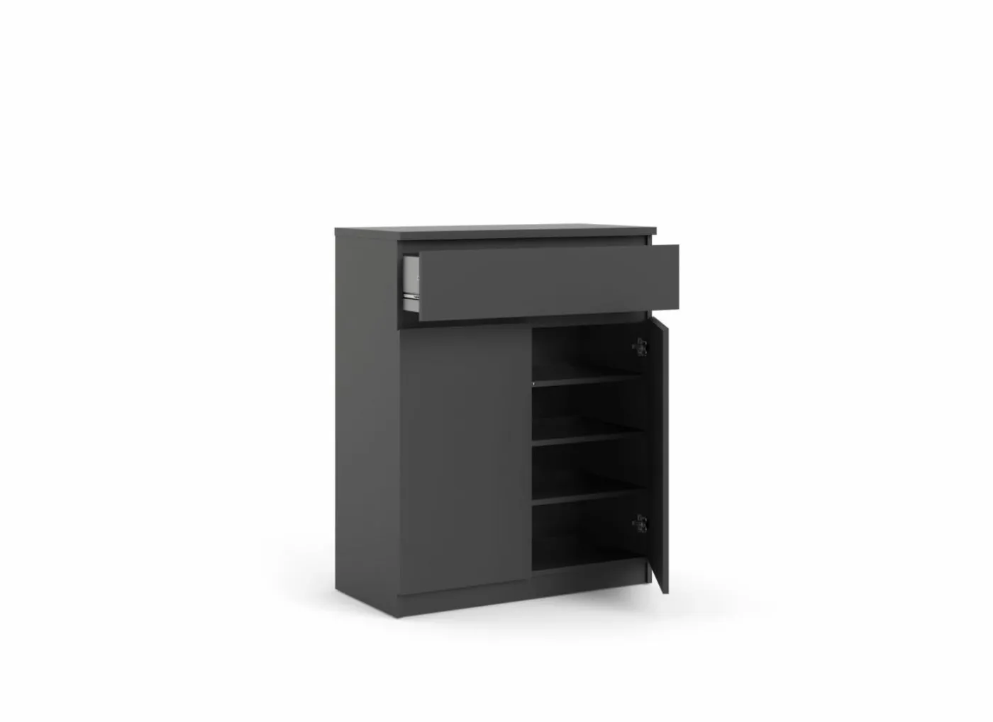 Commode Naia 80x40x101m - melamine - mat zwart