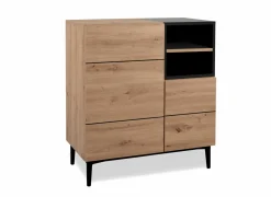 Commode Nola 80x42x90cm - melamine - artisanale eik