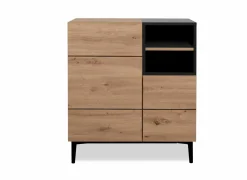 Commode Nola 80x42x90cm - melamine - artisanale eik