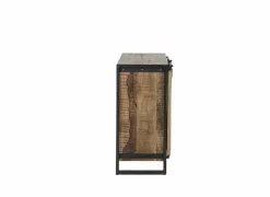 Commode Woodstock 120x45x90cm - mango massief - naturel & zwart