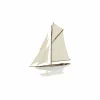 Deco Zeilboot Paulownia H95cm - hout - wit