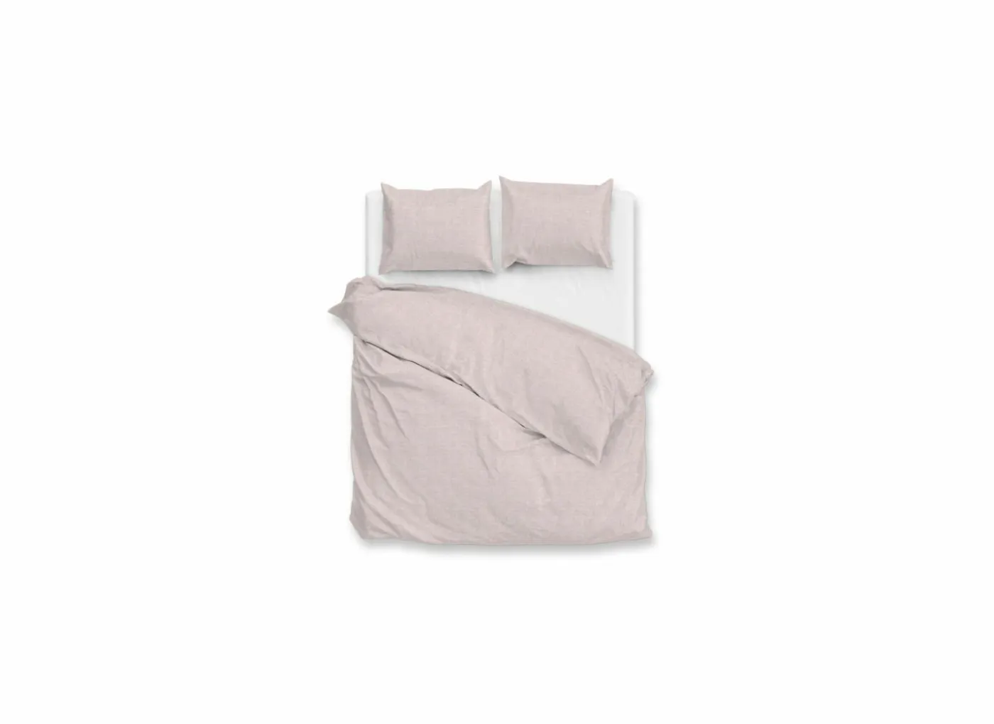 Dekbedovertrek Di Lino 140x220cm - flanel - shell nude
