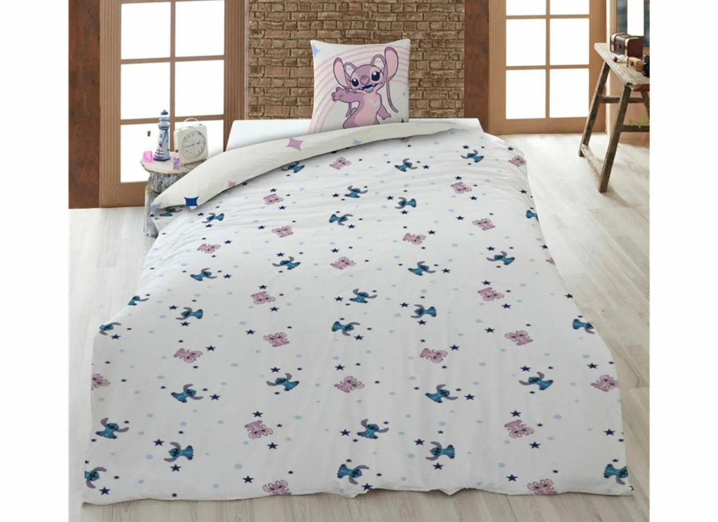 Dekbedovertrek Stitch 140x200cm - polykatoen - beige