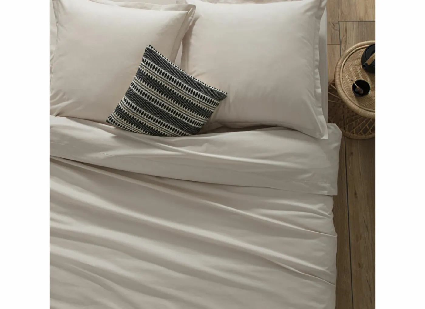 Dekbedovertrek 140x220cm - katoen - beige lin excl. kussenslopen